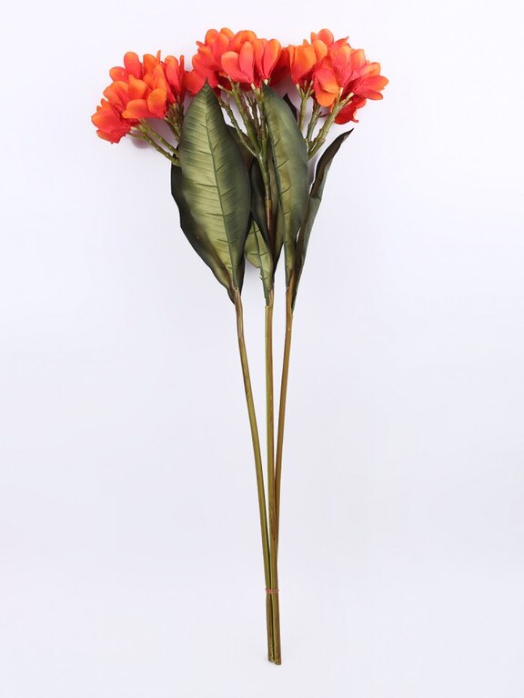 ARTIFICIAL CHAMPA FLOWER STICK (80 CM TALL, RED, SET OF 3) MSF52